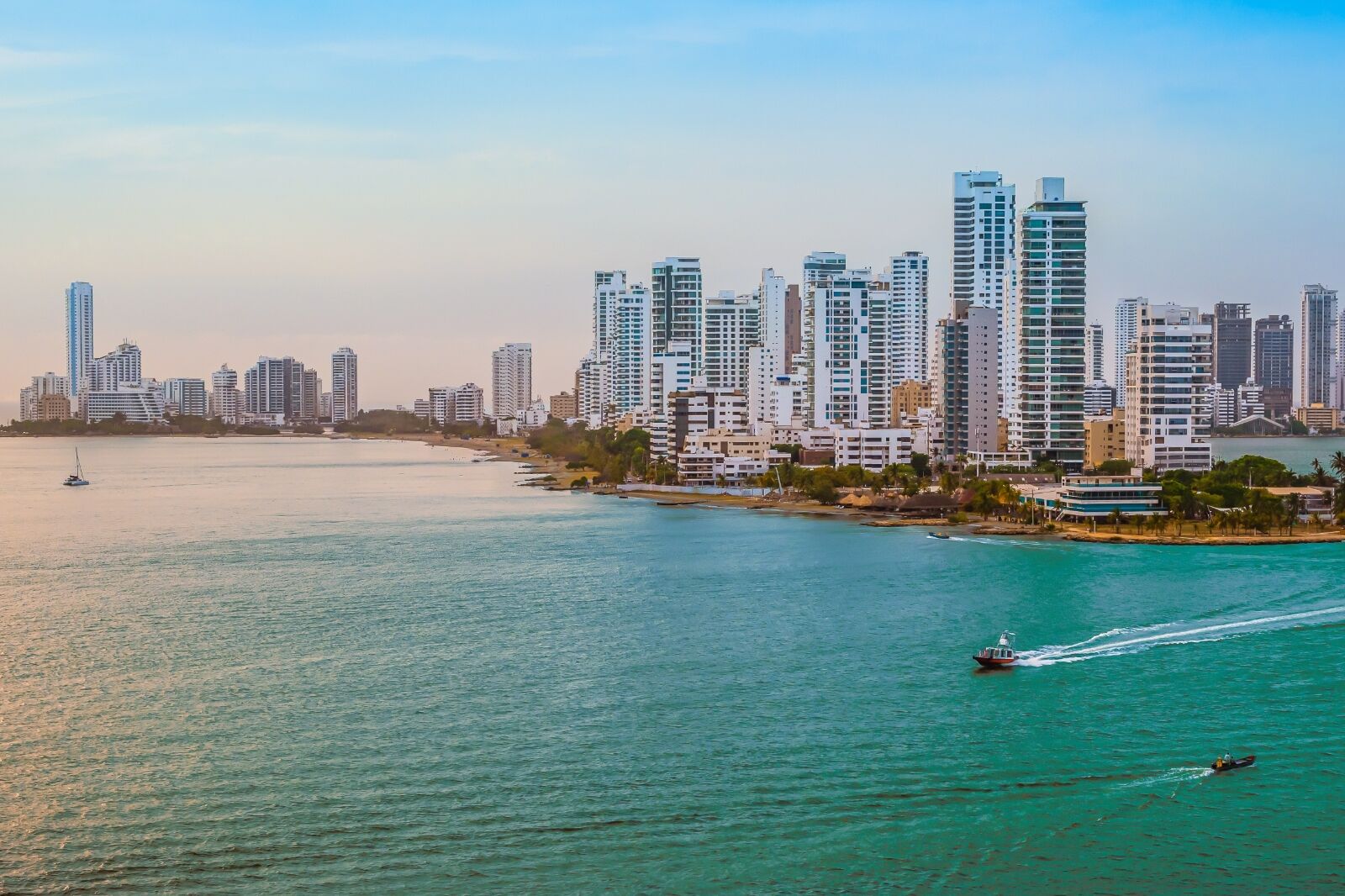 Render aéreo de Bocagrande en Cartagena